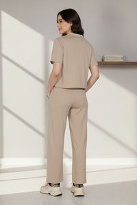 Zivame 2 Mile Fashion Knit Cotton Loungewear Set - Oyster Gray — thumbnail 3